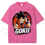 Unisex Goku Printed Washed Tee