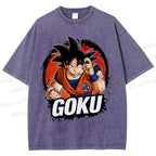 Unisex Goku Printed Washed Tee
