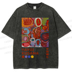 Unisex Yayoi Kusama Abstract Art Printed Washed Tee