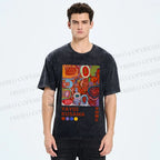 Unisex Yayoi Kusama Abstract Art Printed Washed Tee
