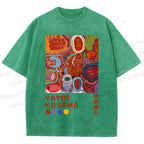 Unisex Yayoi Kusama Abstract Art Printed Washed Tee