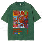 Unisex Yayoi Kusama Abstract Art Printed Washed Tee