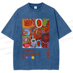Unisex Yayoi Kusama Abstract Art Printed Washed Tee