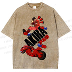 Unisex Akira Printed Washed Tee