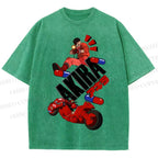 Unisex Akira Printed Washed Tee