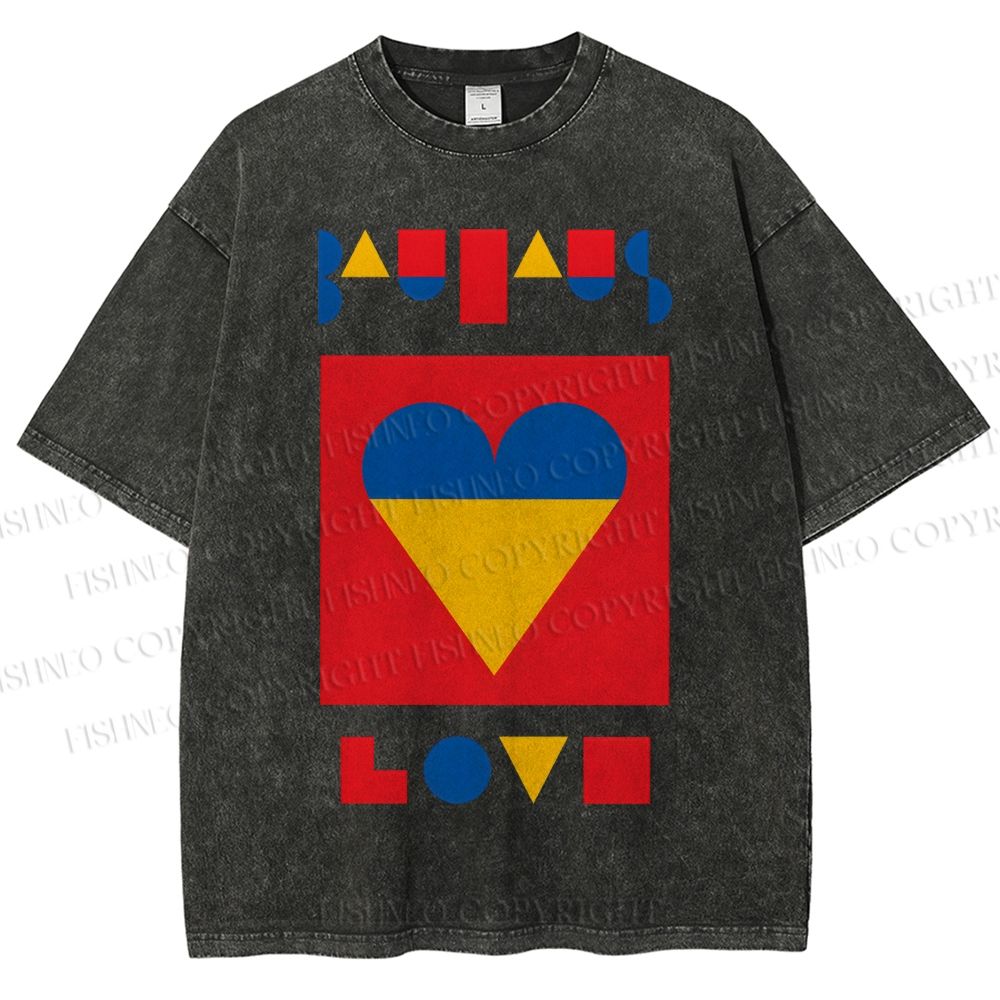 Unisex Bauhaus Love Printed Washed Tee