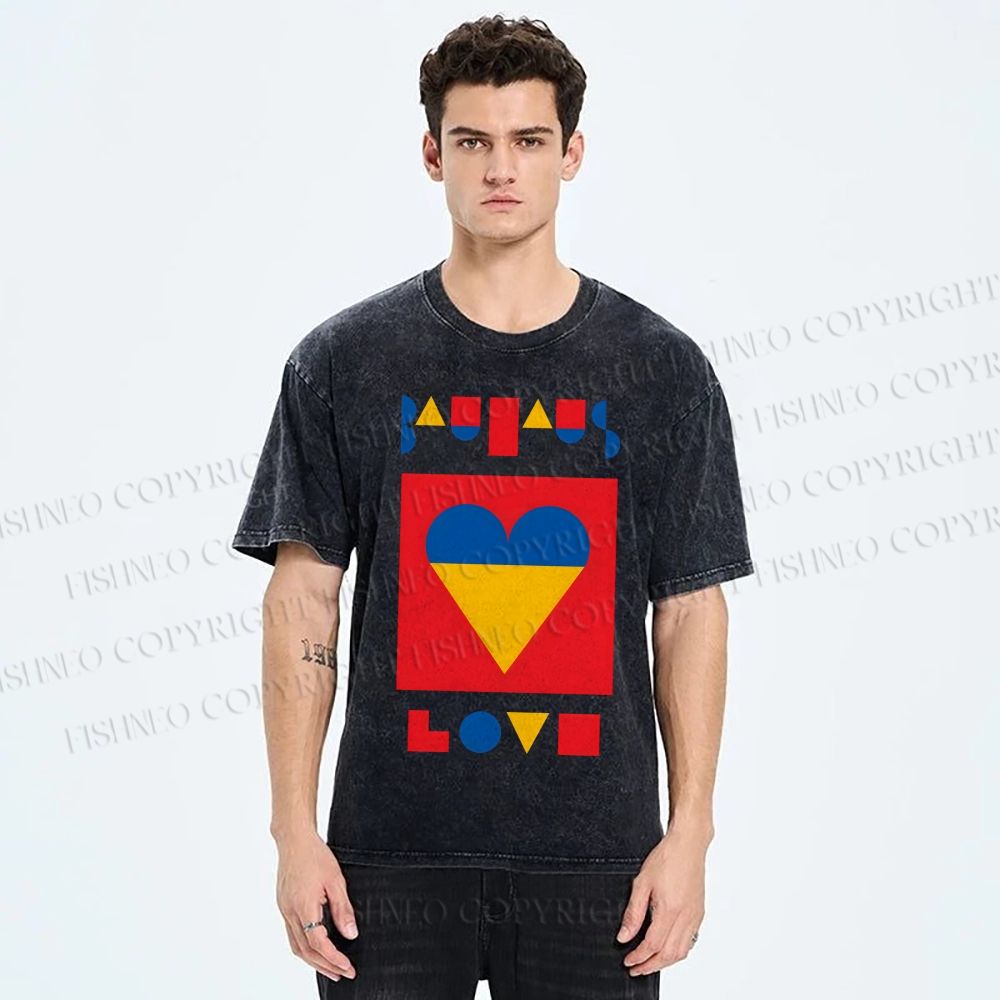 Unisex Bauhaus Love Printed Washed Tee