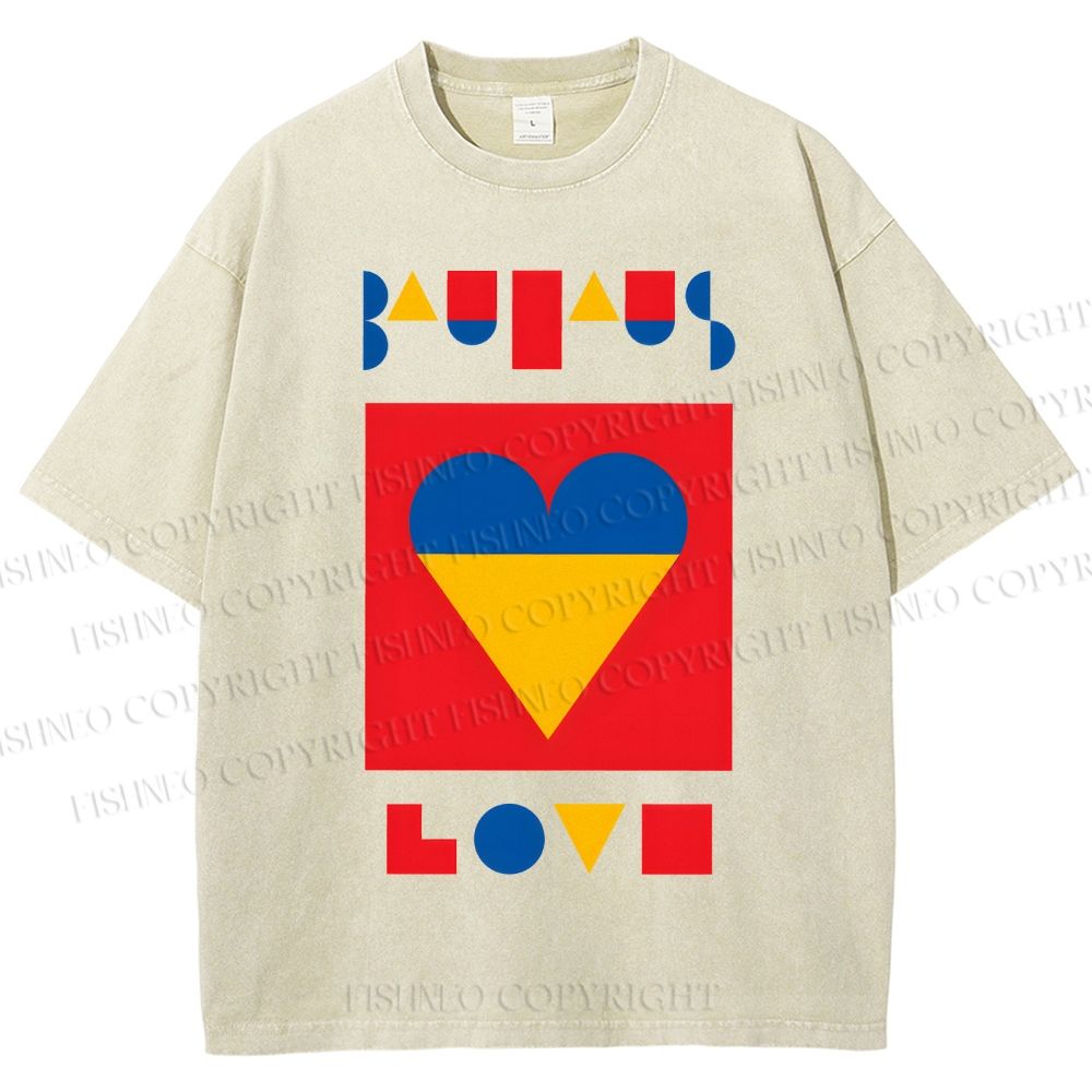 Unisex Bauhaus Love Printed Washed Tee