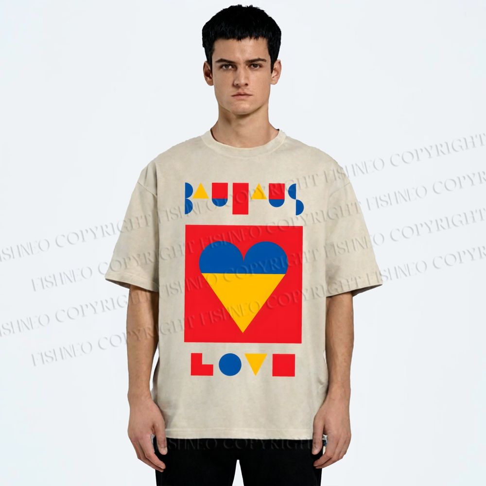 Unisex Bauhaus Love Printed Washed Tee