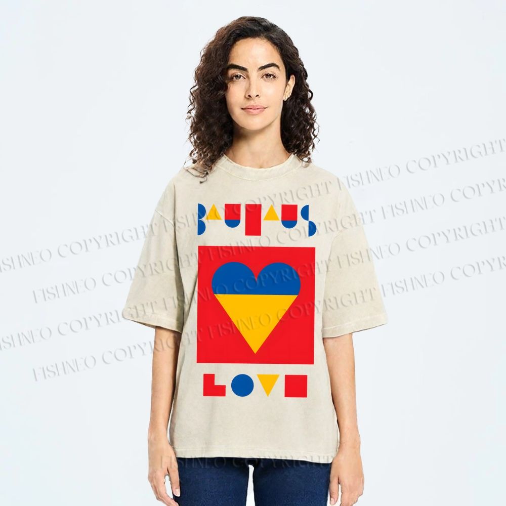 Unisex Bauhaus Love Printed Washed Tee