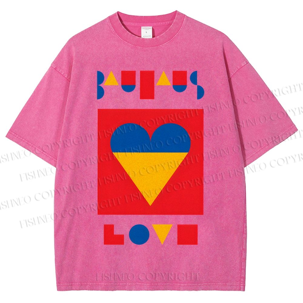 Unisex Bauhaus Love Printed Washed Tee