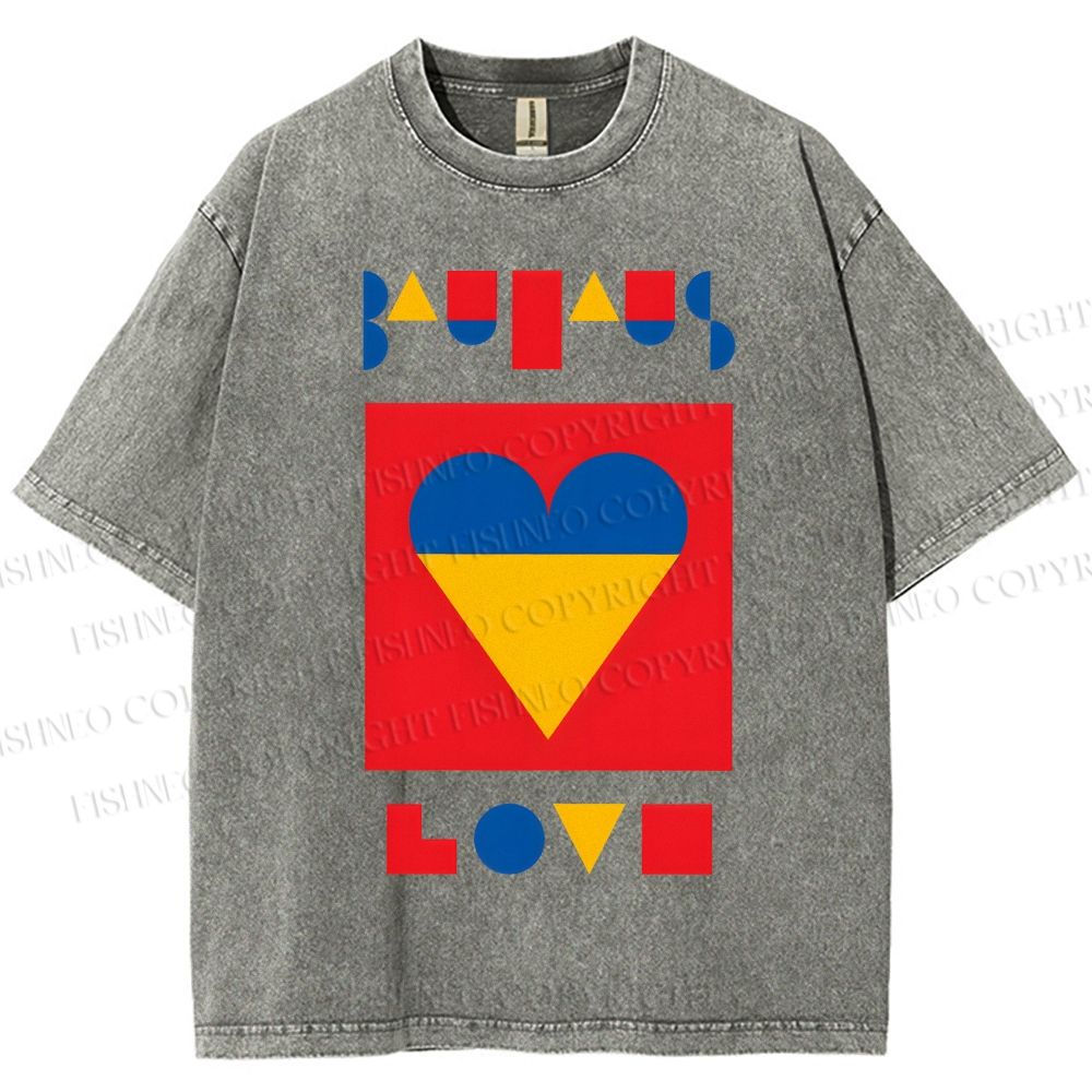 Unisex Bauhaus Love Printed Washed Tee