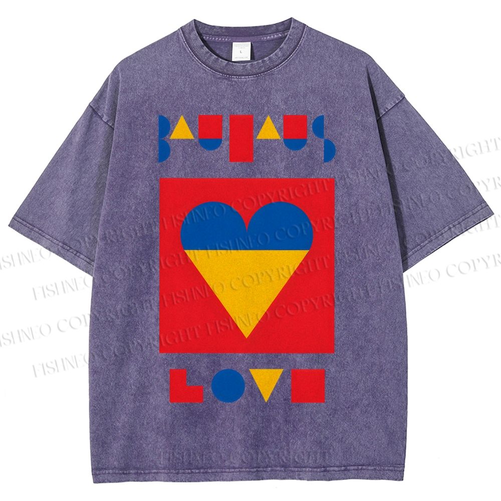 Unisex Bauhaus Love Printed Washed Tee
