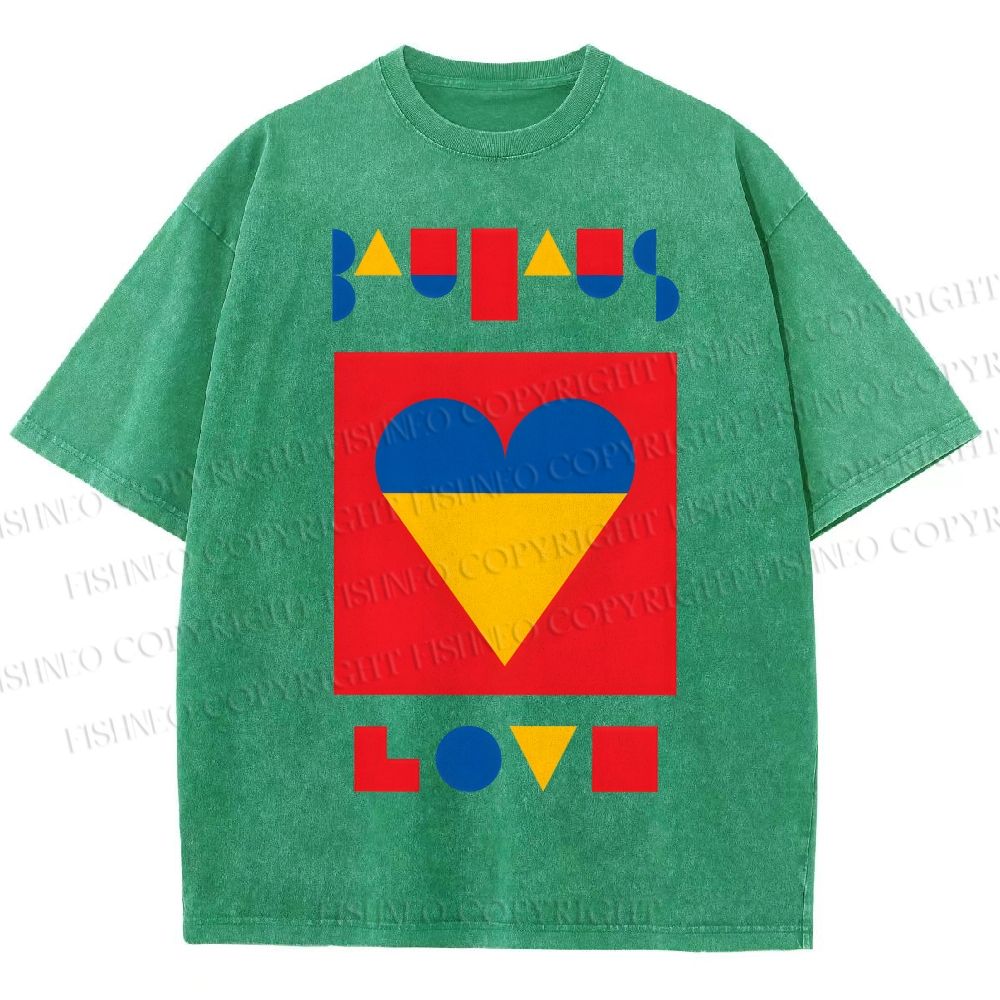 Unisex Bauhaus Love Printed Washed Tee