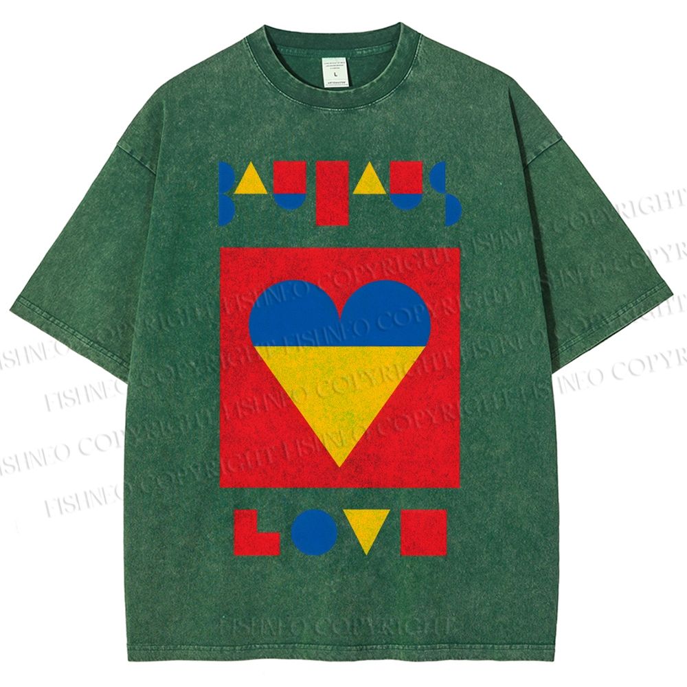 Unisex Bauhaus Love Printed Washed Tee