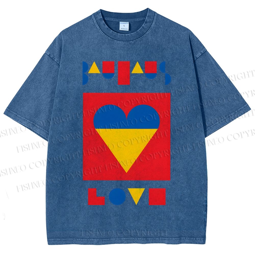 Unisex Bauhaus Love Printed Washed Tee