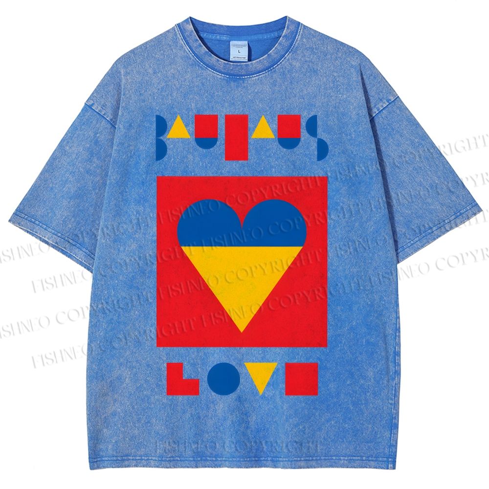 Unisex Bauhaus Love Printed Washed Tee