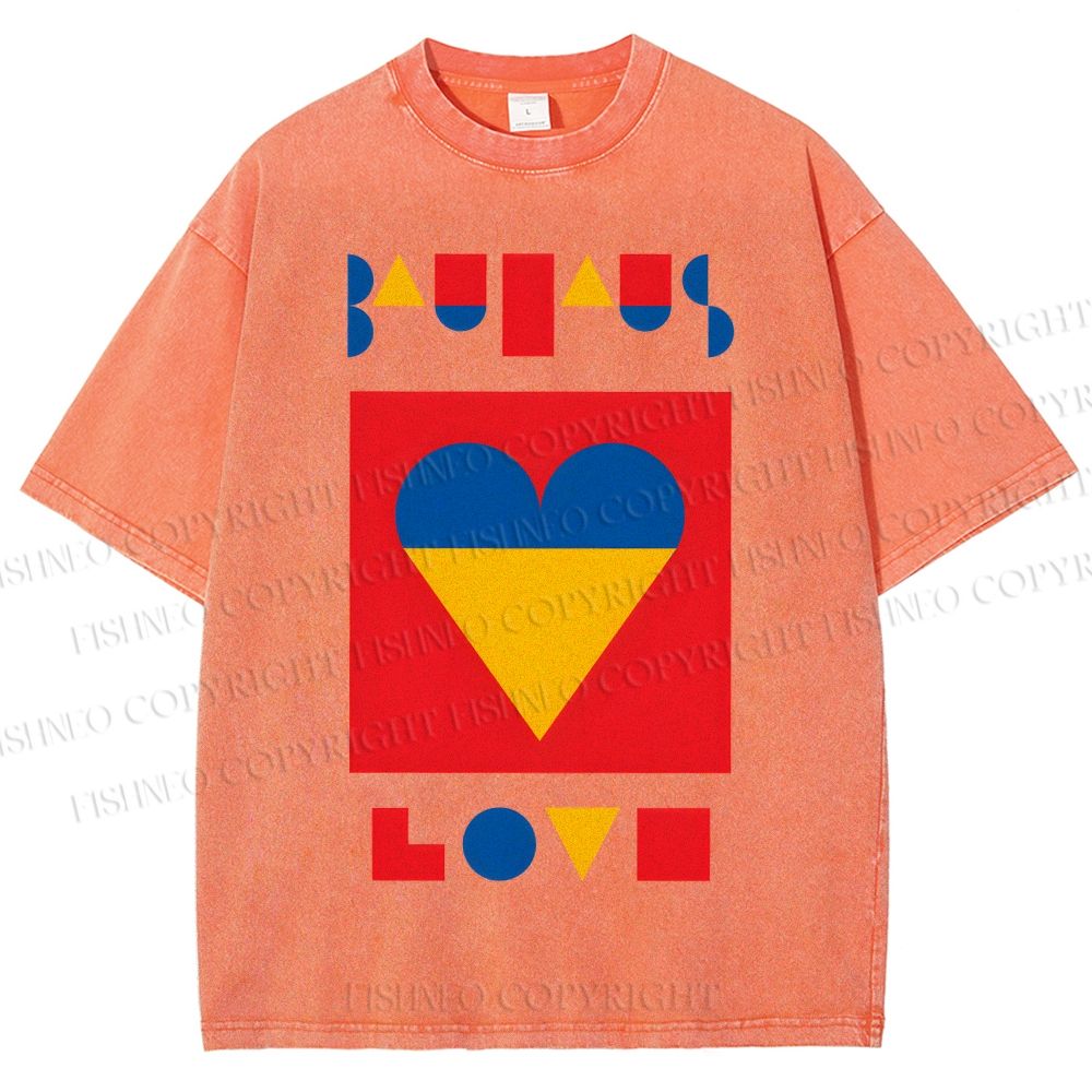 Unisex Bauhaus Love Printed Washed Tee