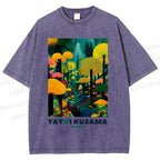 Unisex Yayoi Kusama Art Tree Printed Washed Tee