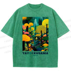 Unisex Yayoi Kusama Art Tree Printed Washed Tee