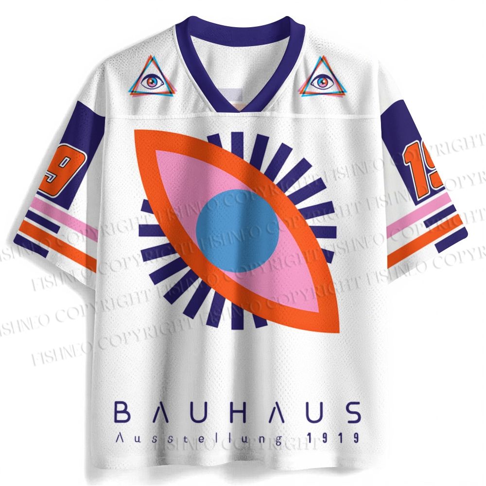 Bauhaus Geometric Eyes Printed Jersey Shirts