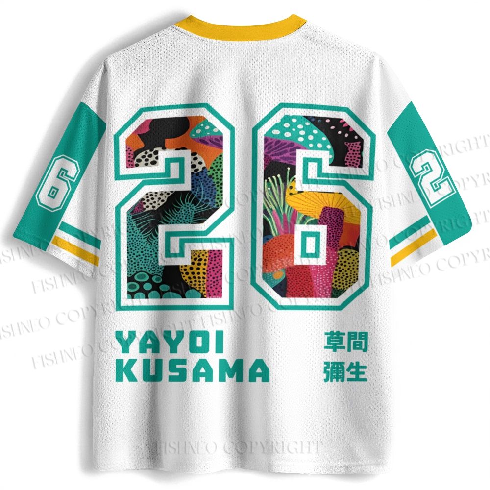 Yayoi Kusama Multicolor Mushroom Jersey Shirts