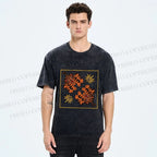Unisex Two Funny Tigers Printed Washed Tee