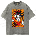 Unisex Dragon Ball Goku Printed Washed Tee