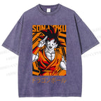 Unisex Dragon Ball Goku Printed Washed Tee
