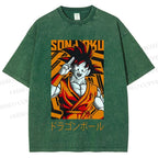 Unisex Dragon Ball Goku Printed Washed Tee