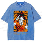Unisex Dragon Ball Goku Printed Washed Tee