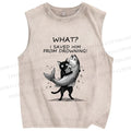 Unisex Cat Claims Fish Saving Meme Printed Washed Tank Top