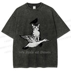 Unisex Funny We Ride At Dawn Printed Washed Tee