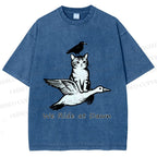 Unisex Funny We Ride At Dawn Printed Washed Tee