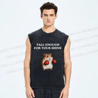 Unisex Meme Hamster With Boxing Gloves Printed Washed Tank Top