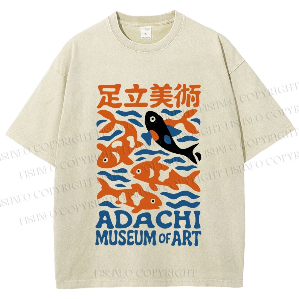 Unisex Koi Fish Museum of Art Printed Washed Tee