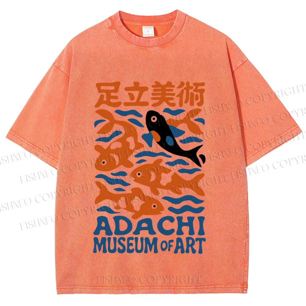 Unisex Koi Fish Museum of Art Printed Washed Tee