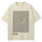 Unisex Imola Line Art Printed Washed Tee