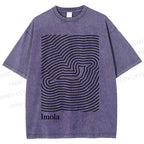 Unisex Imola Line Art Printed Washed Tee