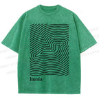 Unisex Imola Line Art Printed Washed Tee