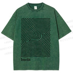 Unisex Imola Line Art Printed Washed Tee