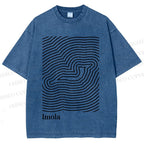 Unisex Imola Line Art Printed Washed Tee