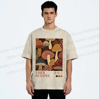 Unisex Yayoi Kusama Mushroom Printed Washed Tee