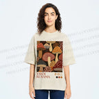 Unisex Yayoi Kusama Mushroom Printed Washed Tee