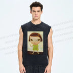 Unisex Yoshitomo Nara Printed Washed Tank Top