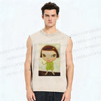 Unisex Yoshitomo Nara Printed Washed Tank Top