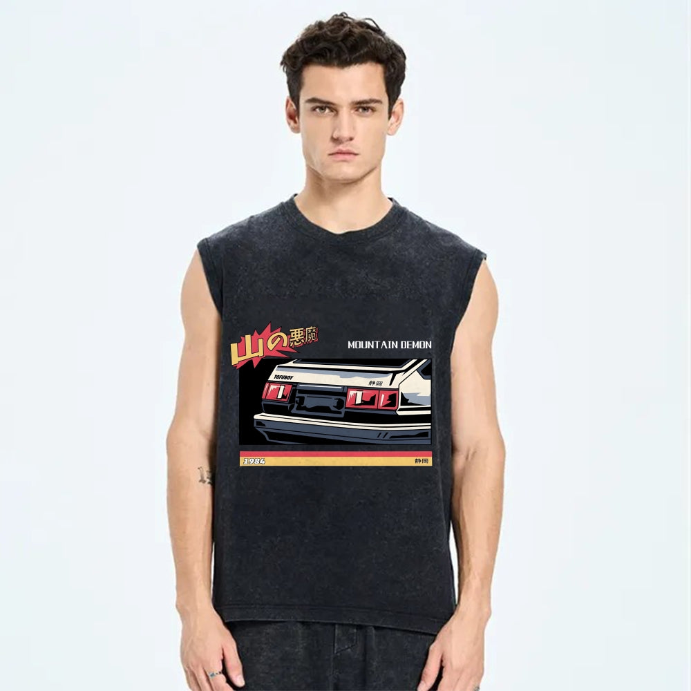 Mountain Devil Vintage Distressed Washed Tank Top
