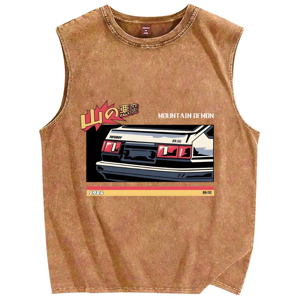 Mountain Devil Vintage Distressed Washed Tank Top