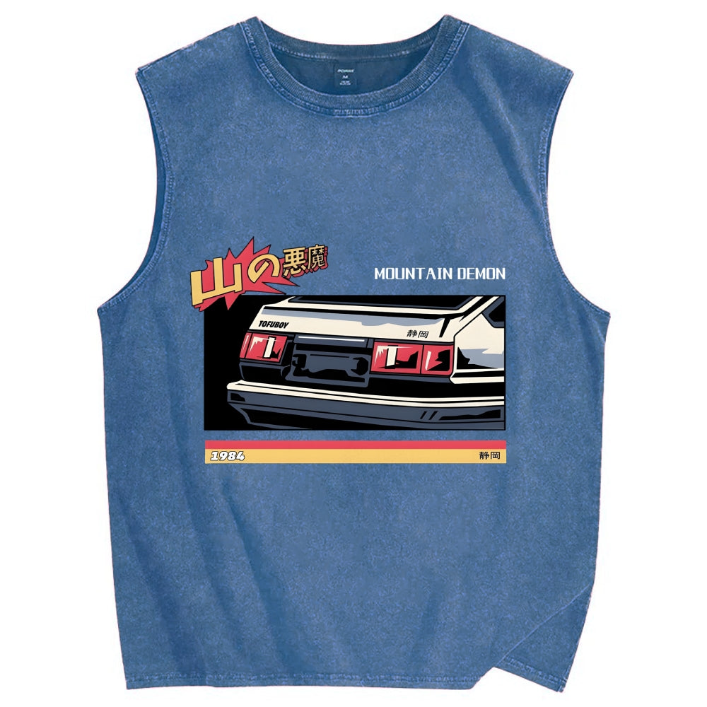 Mountain Devil Vintage Distressed Washed Tank Top