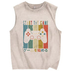 START THE GAME Vintage Distressed Washed Tank Top